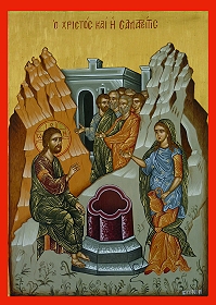 Ikone Samariterin und Christus
