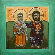 Christus und Menas, Ikone der Freundschaft