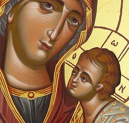 Mutter Gottes Amiantos Detail Ikone