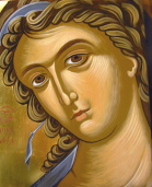 Ausschnitt Gabriel, Engel der Verkündigung, Abschrift vom Origainal des Ikonenmalers Theophanes